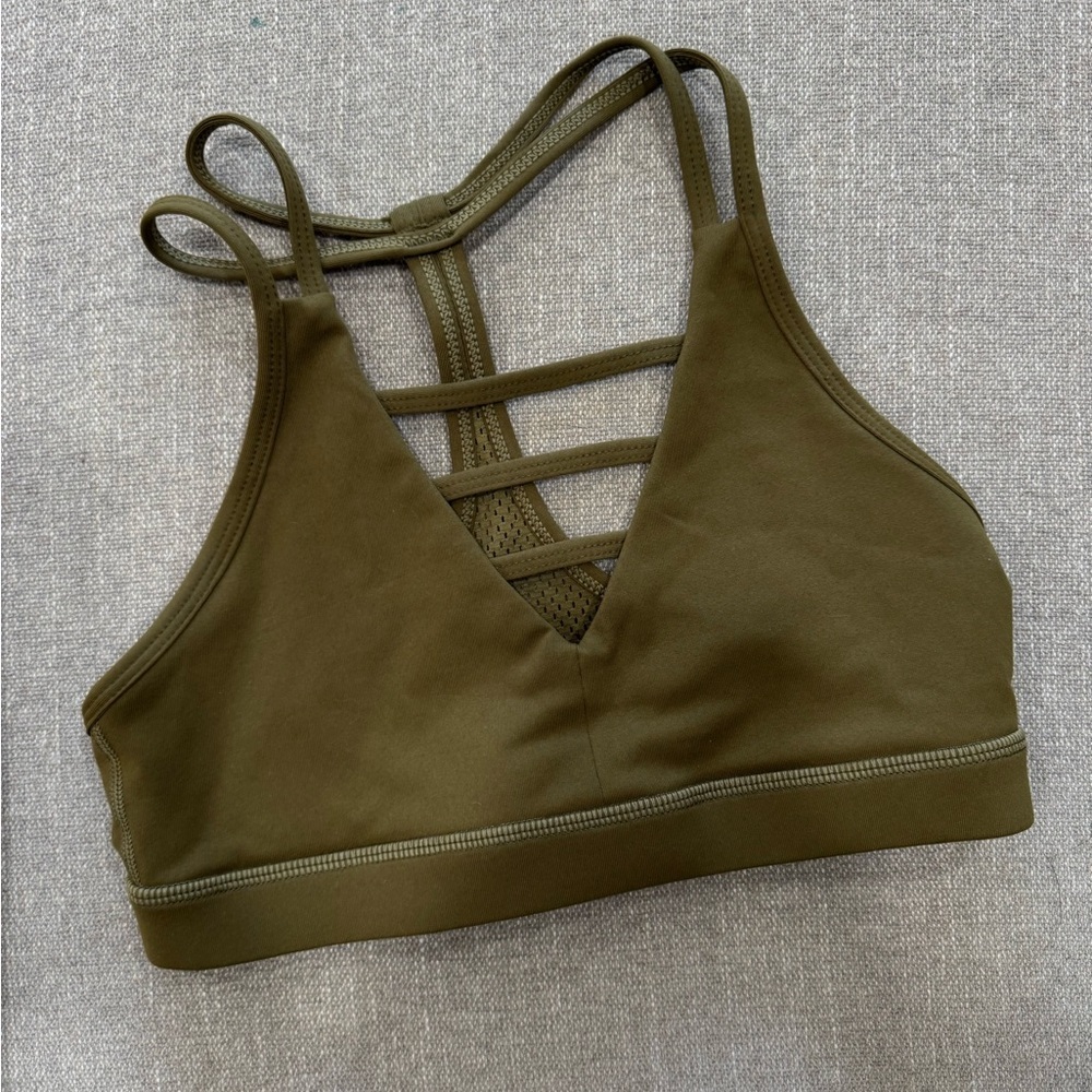 Zyia Olive Green‎ Strappy Sports Bra